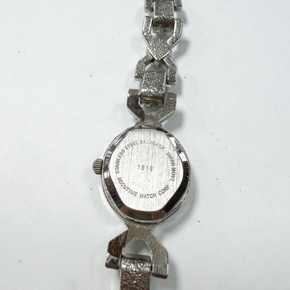 Boca Classics silver tone and black enamel women\'s wristwatch